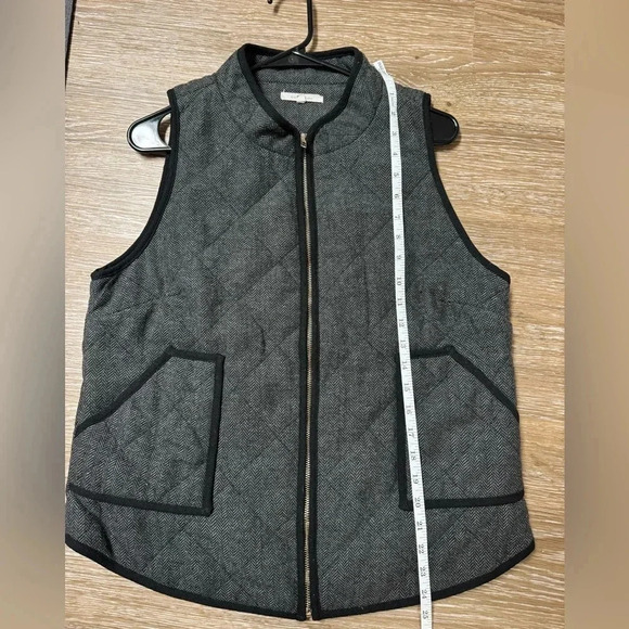 41 Hawthorn Shara Black Herringbone Quilted Vest Full Zip with Pockets Size L - Picture 7 of 7